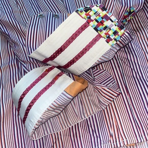 Robert Graham X Mens 3 XL Shirt Cotton Multicolor Striped Flip Cuff Tailored - Picture 4 of 16